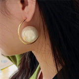 Boucle d'Oreille Perle de Culture Blanche