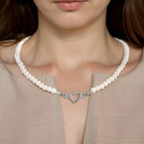 Collier Perles Coeur Argent