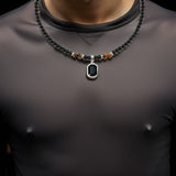 Collier Homme Perle Noir