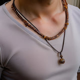 Collier Cuir Homme avec Perle de Tahiti