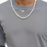 Collier Perle Homme Blanc