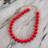 Collier Perle Rouge Femme