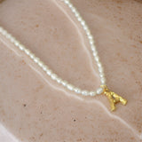 Collier en Perle Blanche Femme