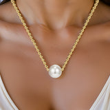 Collier avec Perles Femme Or