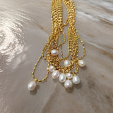 Collier Or Jaune Perle de Culture