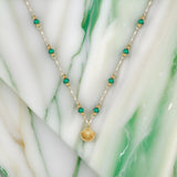 Collier a Perle Verte Femme