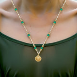 Collier a Perle Verte Femme