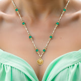 Collier a Perle Verte Femme