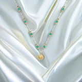 Collier a Perle Verte Femme