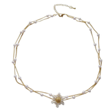 Collier Perle Fleur Blanche