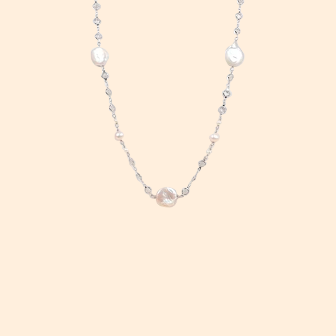 Collier Or Blanc Perle de Culture