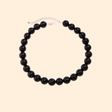 collier perle noire femme