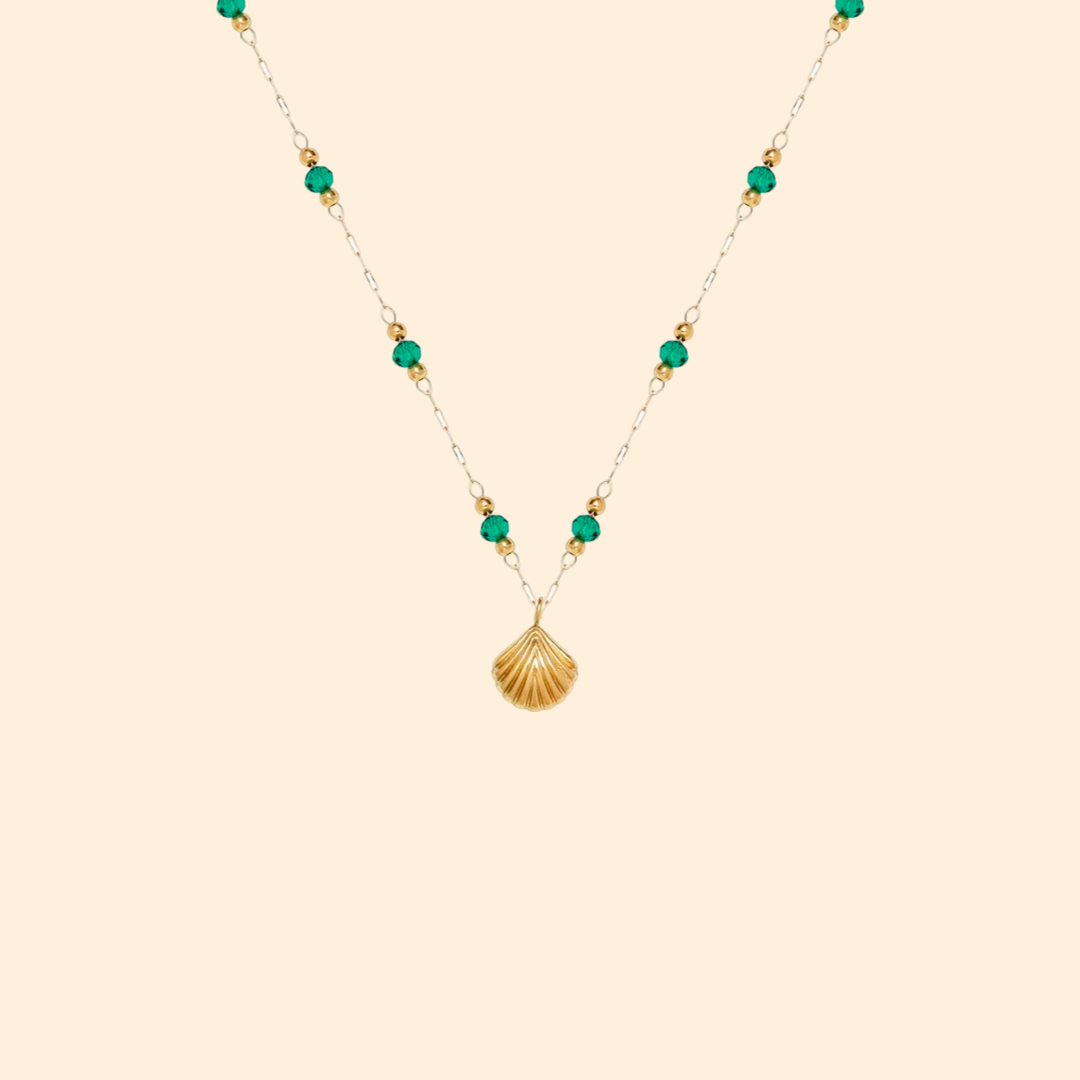 collier a perle verte femme