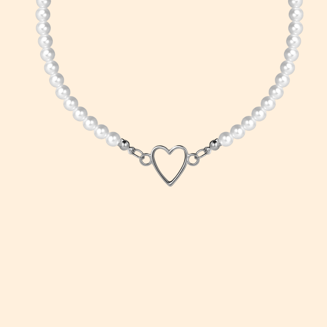 collier perle blanche femme