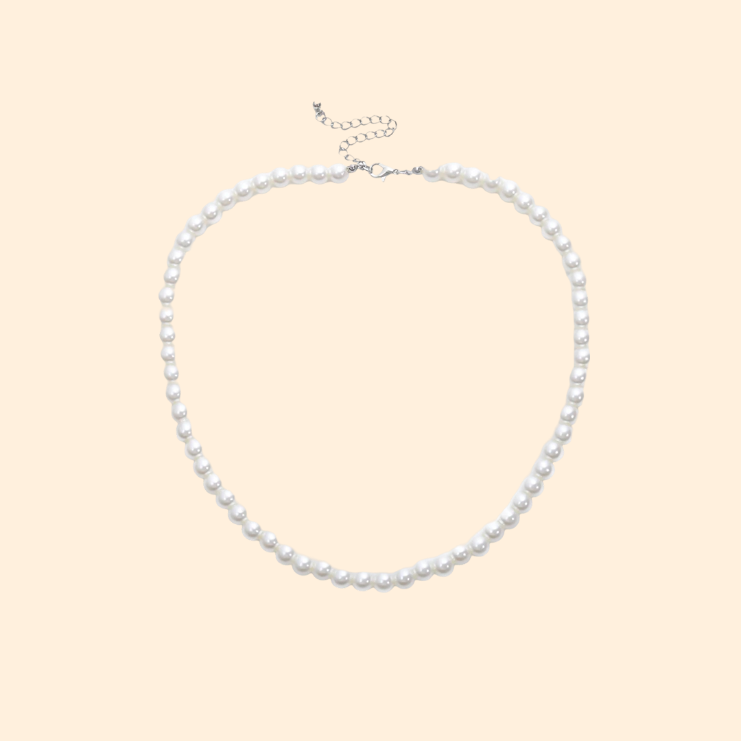 collier de perle blanche homme