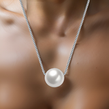 Collier Or Blanc avec Perle de Culture