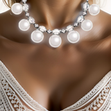 Collier Perle Blanche Fantaisie