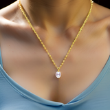 Collier Or Jaune Perle de Culture