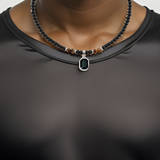 Collier Homme Perle Noir