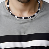 Collier Perle Noir pour Homme