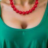 Collier Perle Rouge Femme