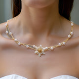 Collier Perle Fleur Blanche