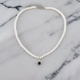 Collier Homme Perle Blanche