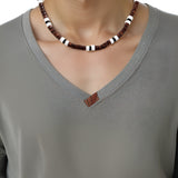 Collier Perle Homme Bois