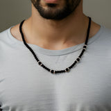 Collier Perles Noires Homme