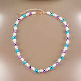 Collier avec des Perles Bleues et Blanches pour Hommes