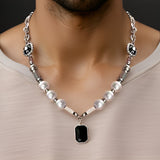 Collier Perle Homme Argent