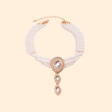 collier perles 3 rangs fantaisie