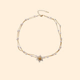 Collier Perle Fleur Blanche