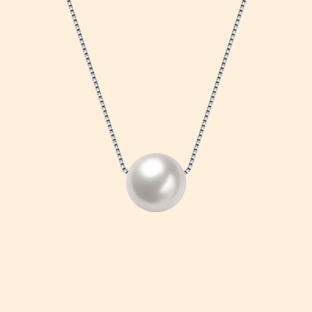 collier or blanc avec perle de culture