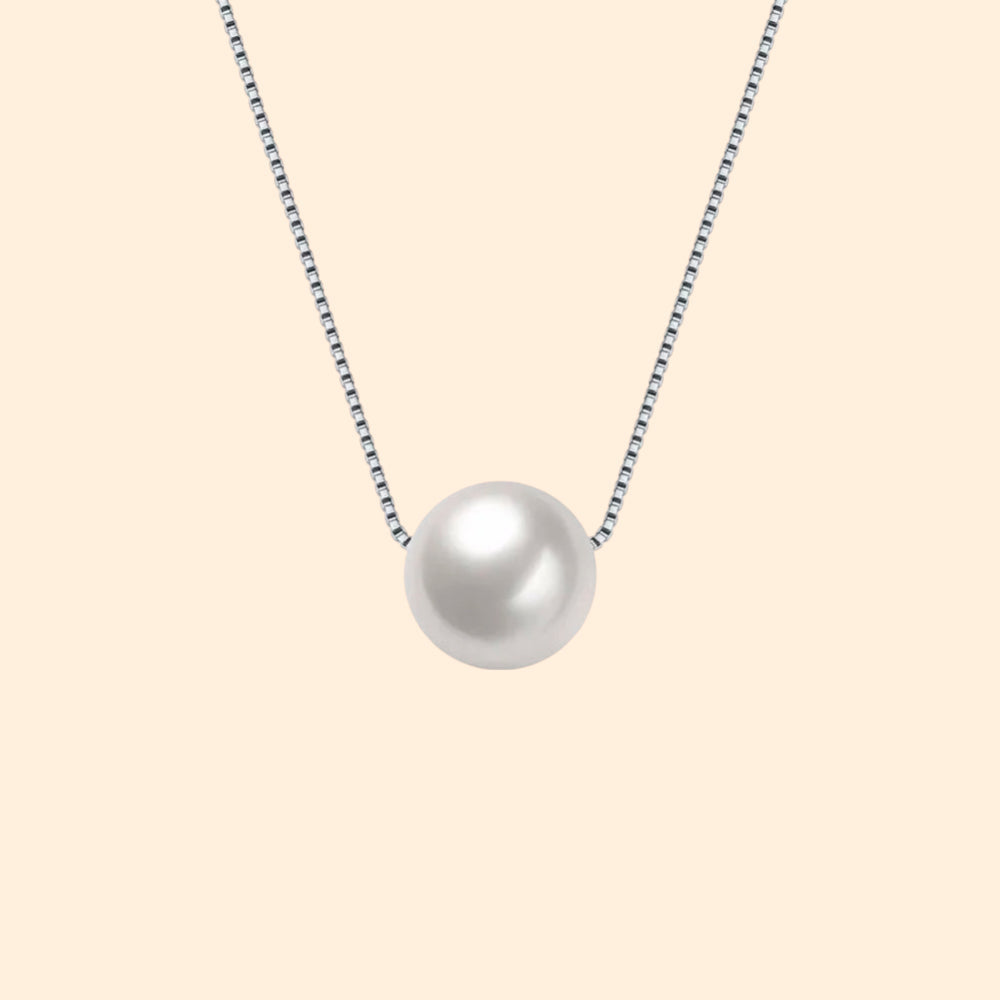 collier avec perle en argent femme