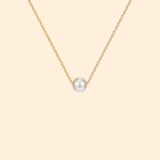 Collier Perle Blanche et Or