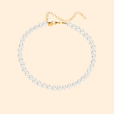 Collier Perle Plate Blanche