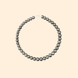 Collier Argent Perle Noire