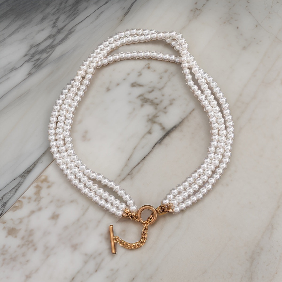 Collier 3 Rangs Perles de Culture