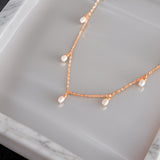 Collier Mini Perles Blanches